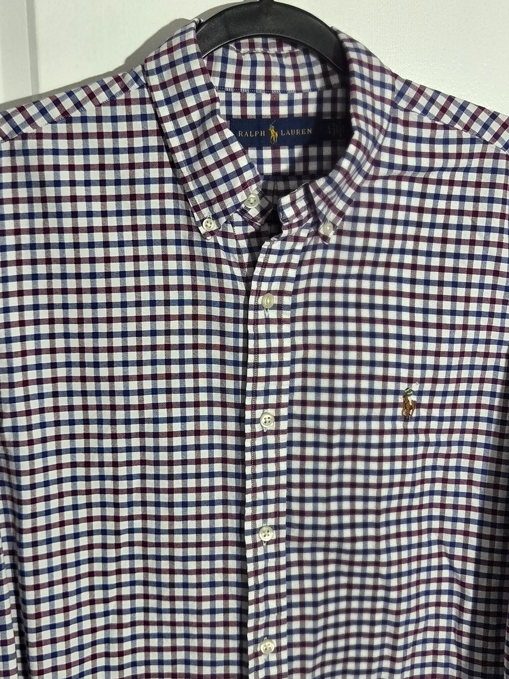 Polo Ralph Lauren Button-Down Shirt Button Up Micro Check Long Sleeve Large